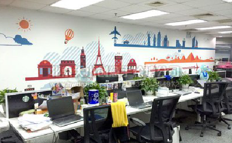 安化教你设计办公室墙绘的方法。